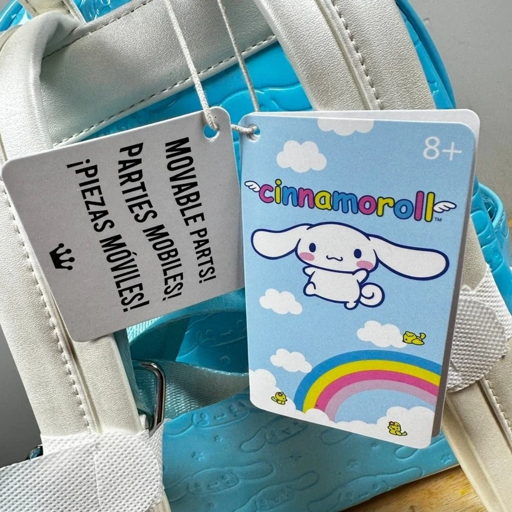 Loungefly Sanrio Cinnamaroll Mini Backpack Blue Debossed Moveable Ears Gift NEW‎